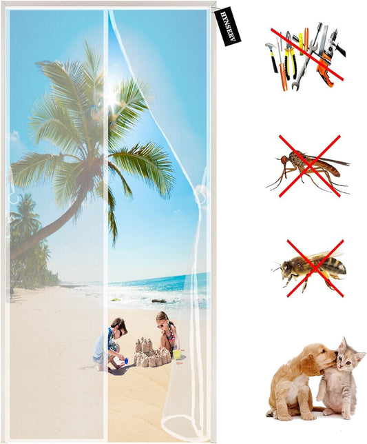 Diker Fly Screen Magnetic Door, 100 X 240 Cm, Curtain Balcony No Drilling, Insect Protection Curtain, Mosquito Net Doors For Living Room, Patio Black